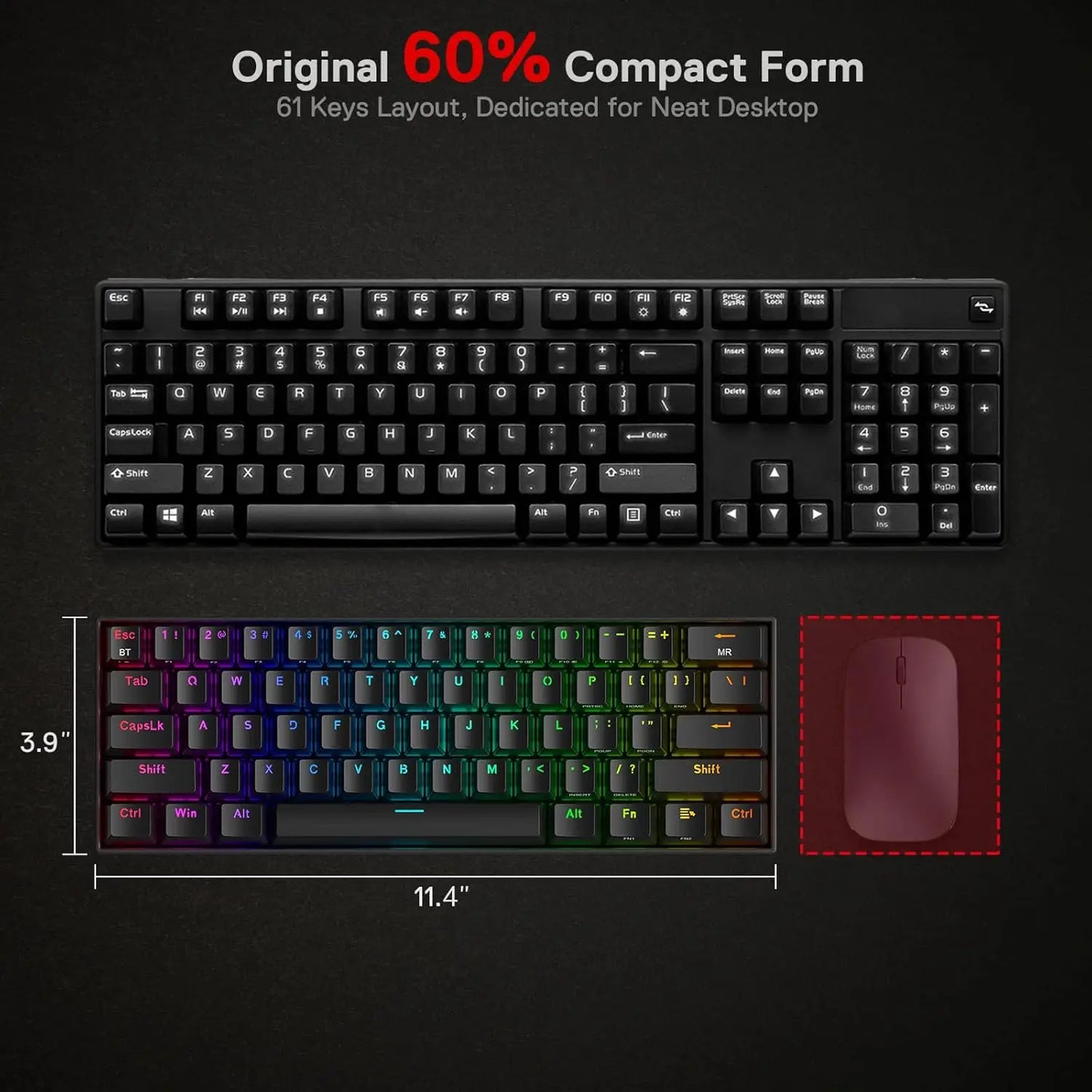 Redragon K530 Pro Draconic 60% Mechanical Keyboard